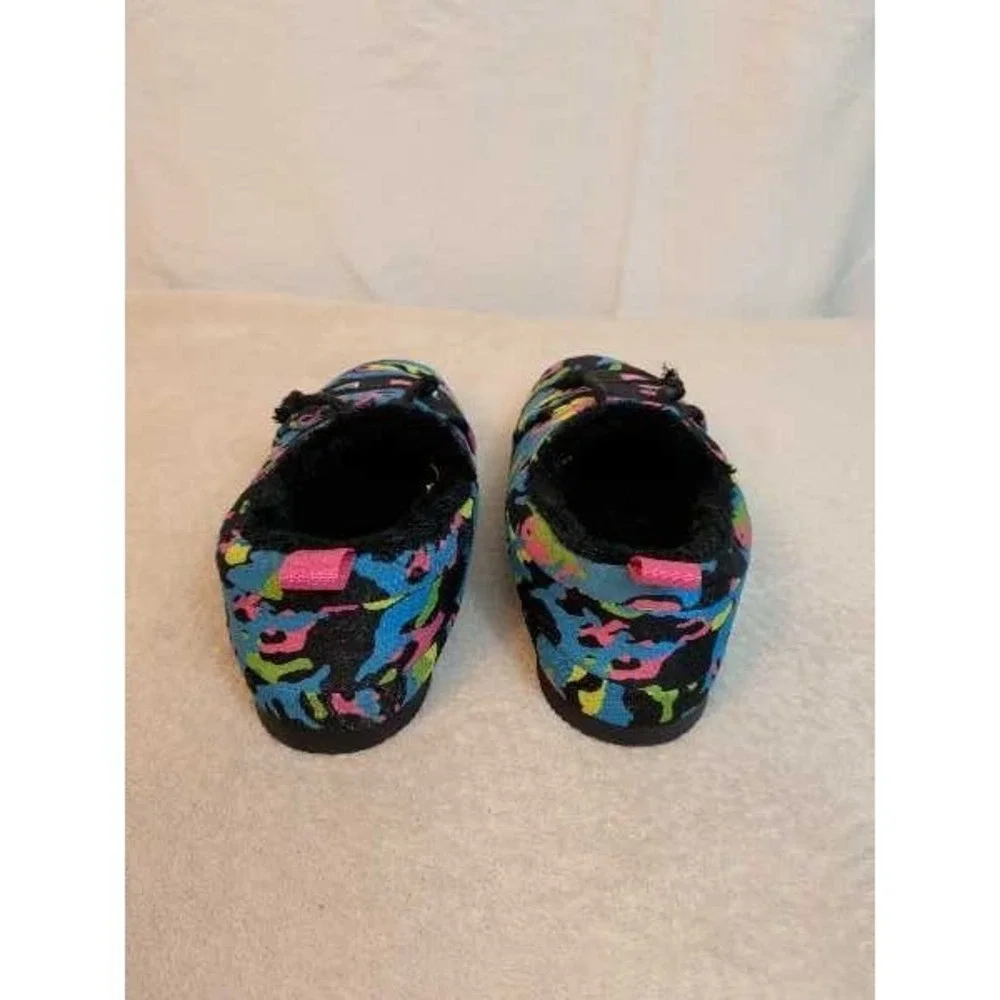 Champion Kids Slippers Blue Camo C Logo Pink Pull Tab Shoes Size 5Y